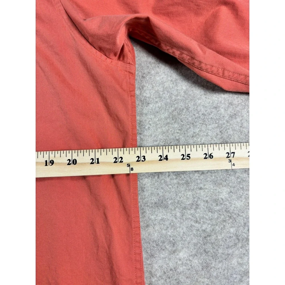 Vintage Duck Head Mens Long Sleeve Button Down Shirt Coral Orange Cotton Large